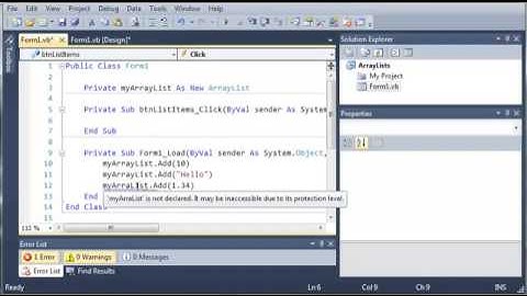 Visual Basic Tutorial   80   More On ArrayLists Part 1 ‏