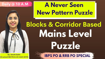 Mains Level New Pattern Puzzle | Block & Corridor Based Puzzle | Smriti Sethi | Banking Exams
