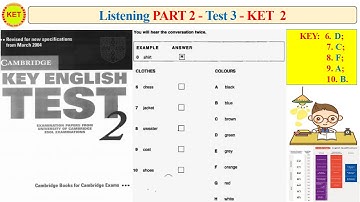 KET 2 Listening Part 2 Test 3 (Transcript + Key)