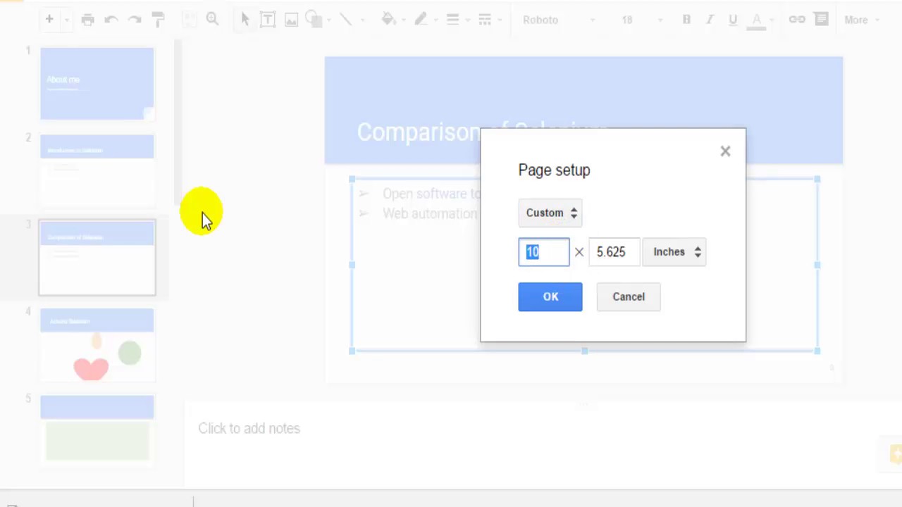 how to make google slides presentation portrait