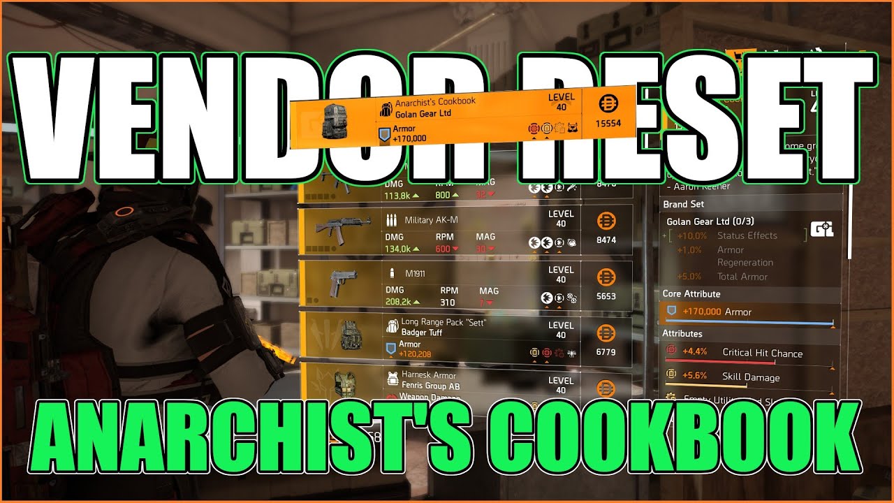 The Division 2 | Weekly Vendor Reset | 18 August 2020