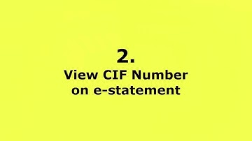 CIF Number is Customer Information File that contains all details of your account.