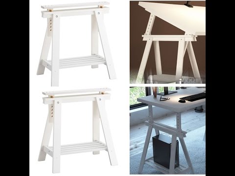 BHG White Trestle Leg With Shelf Assembly