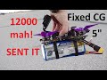 TEST 2 |12000mah battery with A 5&quot; FPV Quad attached... ! Fixed CG