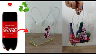 hacer bolso con una BOTELLA DE PLASTICO RECICLADA - cartuchera usando botella plastica reciclada