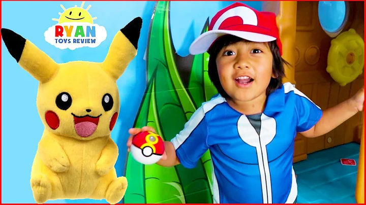 Ryan Pretend Play with Pikachu Pokemon Go In Real ...