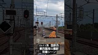 E653系 国鉄色 葛西臨海公園駅 到着シーン