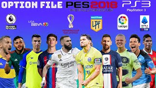 OPTION FILE 22/23 PES 2018 PS3 BLUS (Compatible Sin Datapack)