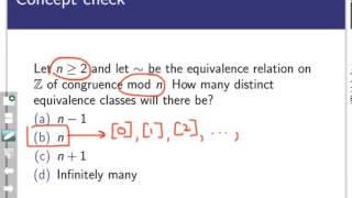 The integers modulo n (Screencast 7.4.1)
