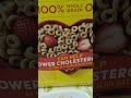 Cheerios whole grain oats..heart healthy diet and can help to lower cholesterol