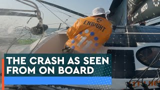 ONBOARD FOOTAGE OF THE CRASH IN THE HAGUE | Leg 7 Start | The Ocean Race