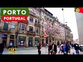 Porto downtown and city center oporto walking tour portugal 4k