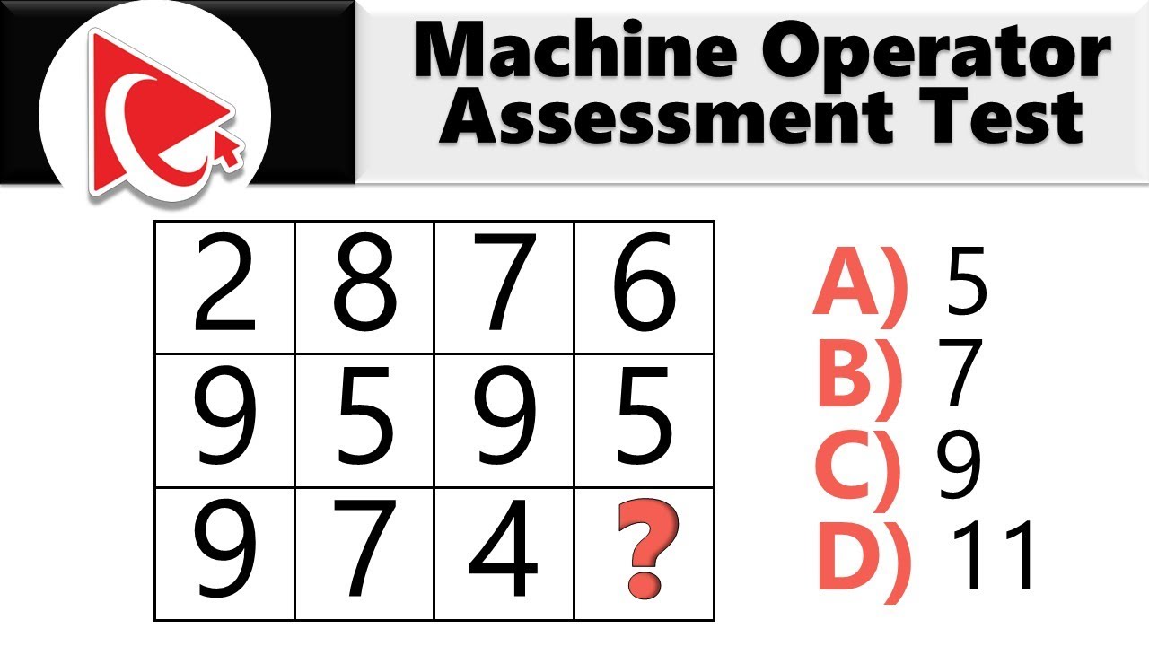Machine Operator Aptitude Employment Test Explained YouTube