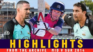 Last Ball Thriller! | Eoin Morgan, Kevin Pietersen and Azhar Mahmood Star | Middlesex v Surrey 2014