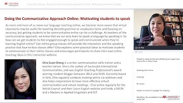 Doing the Communicative Approach Online: Motivating students to speak (Teaching from Home webinars)
