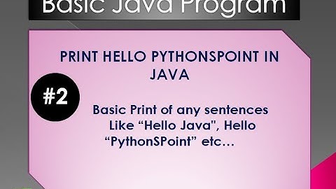 #2 Basic Program in Java Print "Hello Java"