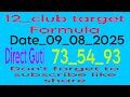 12 club target guti today//Date_09_08_2025//common numbers#teerlive