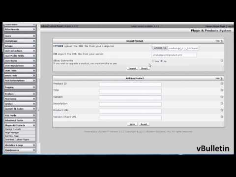 VBulletin - Installing A Plugin Product