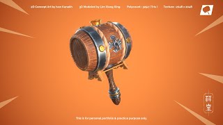 Stylized Wine Barrel Hammer ( Fortnite Style )