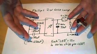 Teardown of a Philips 2W LED GU10 lamp.