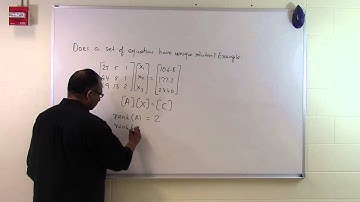 Chapter 04.05: Lesson: Does a Set of Equations Have a Unique Solution: Example 2