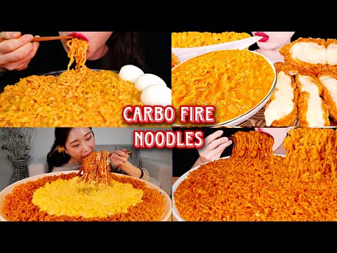 CARBO FIRE NOODLES🌶MUKBANGERS EATING SPICY NOODLES😍ASMR MUKBANG EATING | BLACK BEAN NOODLES |