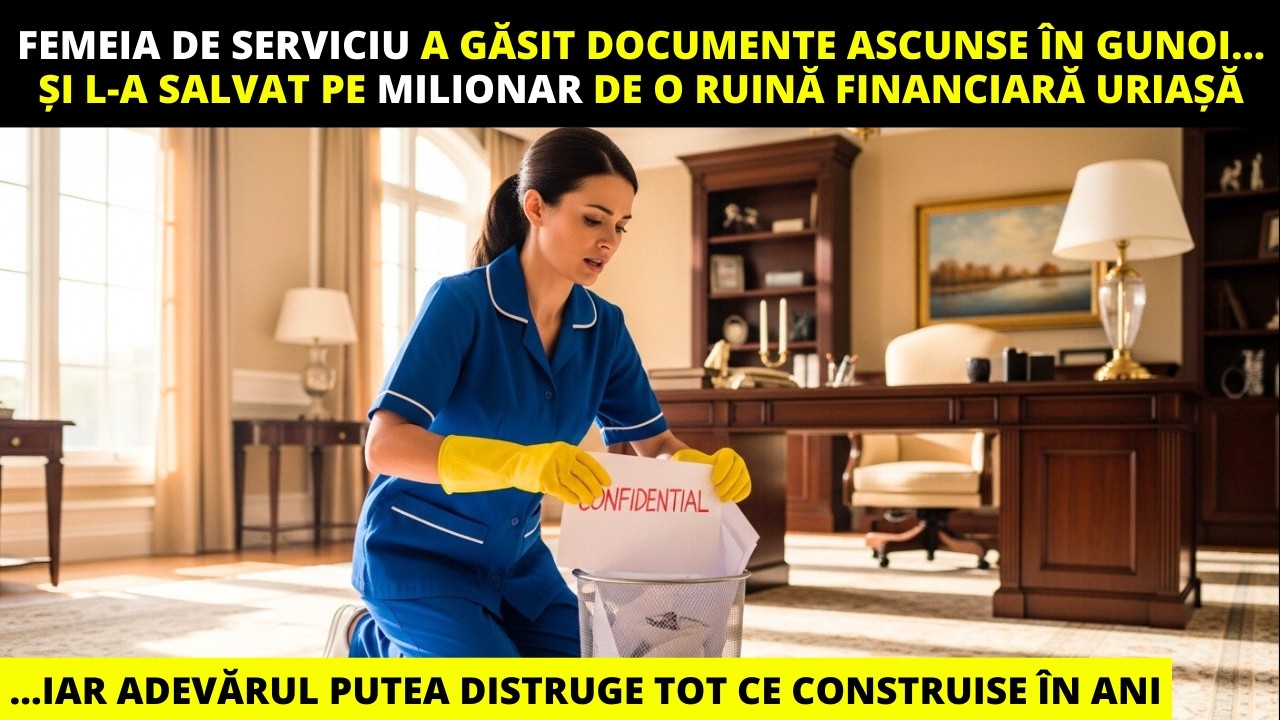 FEMEIA DE SERVICIU A GĂSIT DOCUMENTE ASCUNSE ÎN GUNOI… L-A SALVAT PE MILIONAR DE O RUINĂ FINANCIARĂ