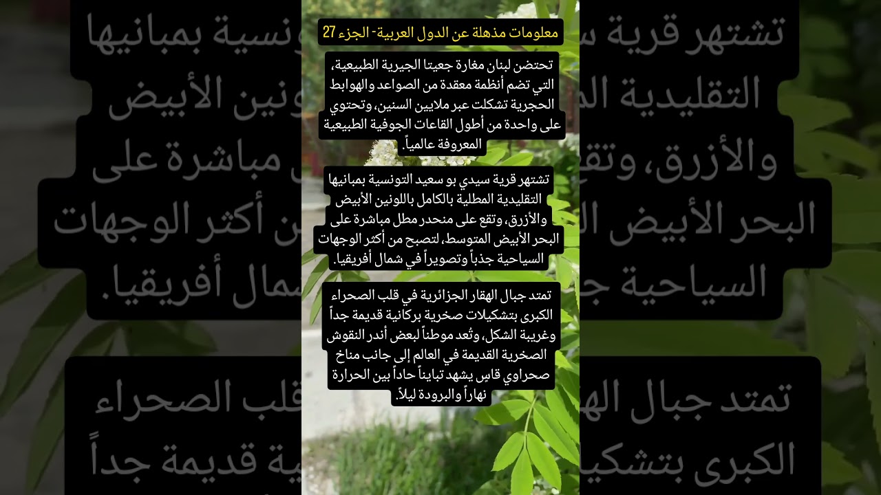 معلومات مذهلة عن الدول العربية #العرب