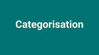 'Categorisation' Meaning and Pronunciation