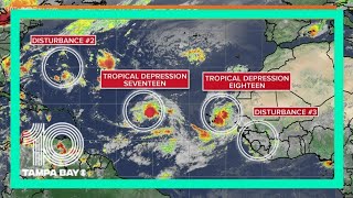 Tracking 2 tropical depressions in the Atlantic