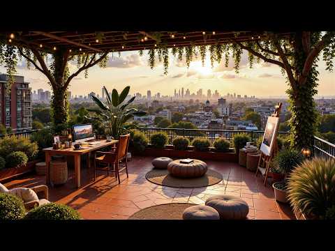 Luxury Rooftop Studio Jazz | Outdoor Creative Ambience for Work and Calm