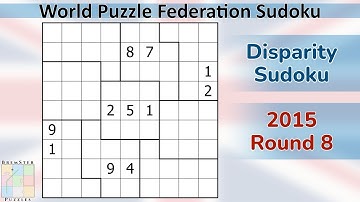 WPF Sudoku 2015 Round 8 - Disparity Sudoku
