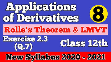 || Applications of Derivatives || Rolle