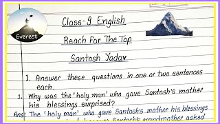 Reach for the top class 9 question answer | beehive chapter 8 question answer