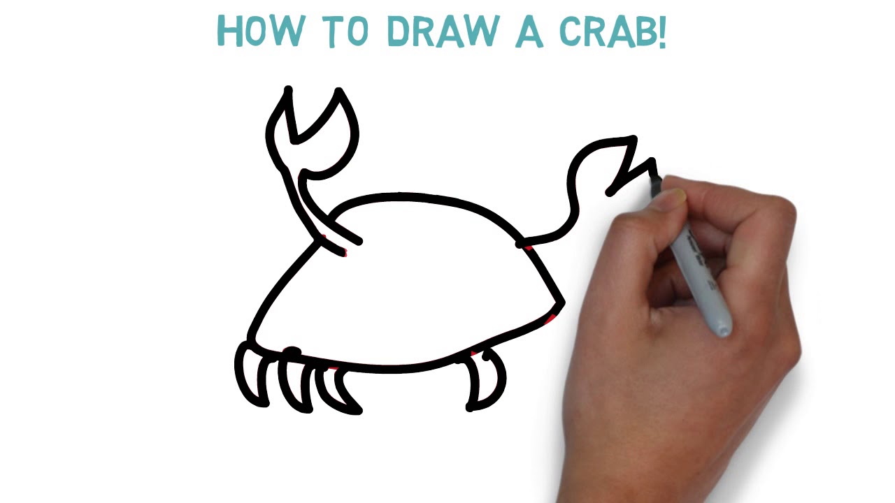 How to draw a CRAB - Hướng dẫn vẽ CON CUA cho bé - Dạy bé học vẽ