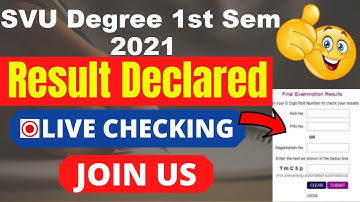 SVU Degree 1st Sem 2021 Results (Declared) - Download UG Results Here