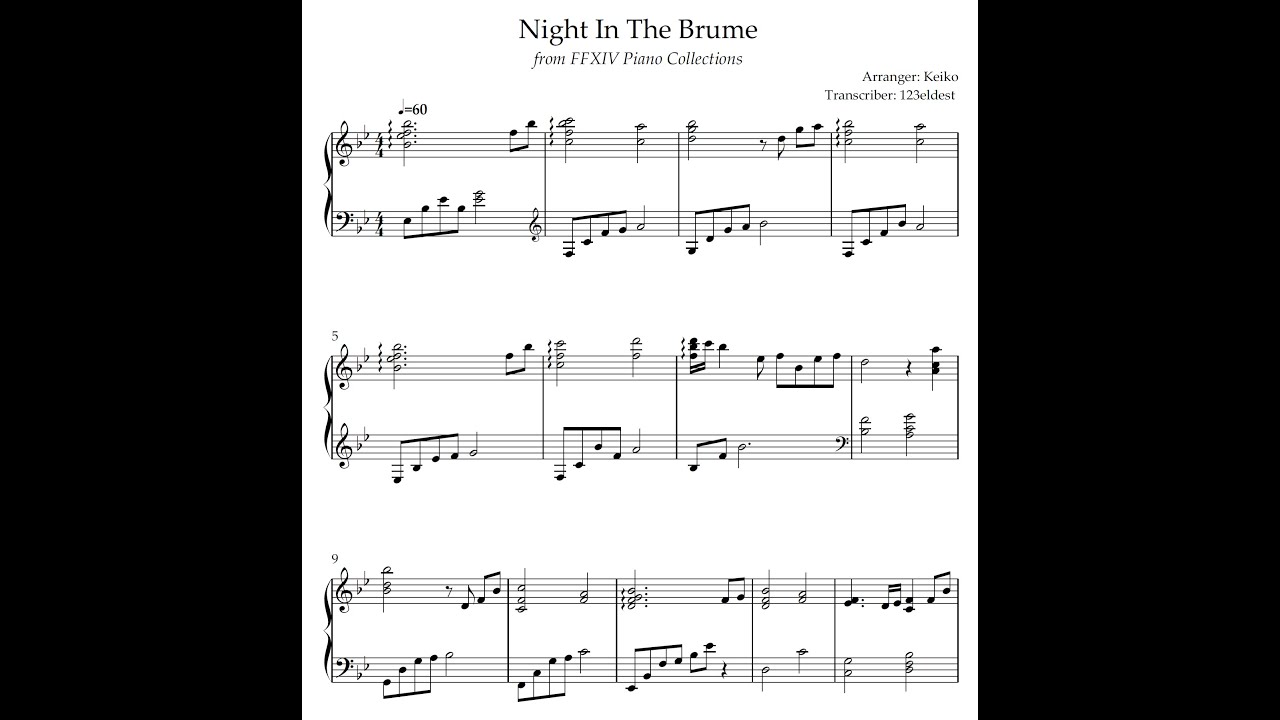 Final Fantasy XIV Piano Collections - Night In The Brume