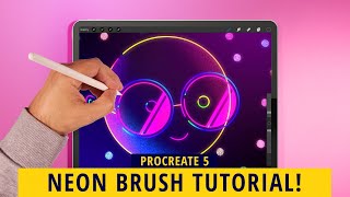 PROCREATE 5: برنامج تعليمي لحزمة فرشاة النيون! screenshot 5