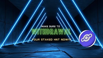Unstaking your Helium (HNT ) Tokens Now!!!!