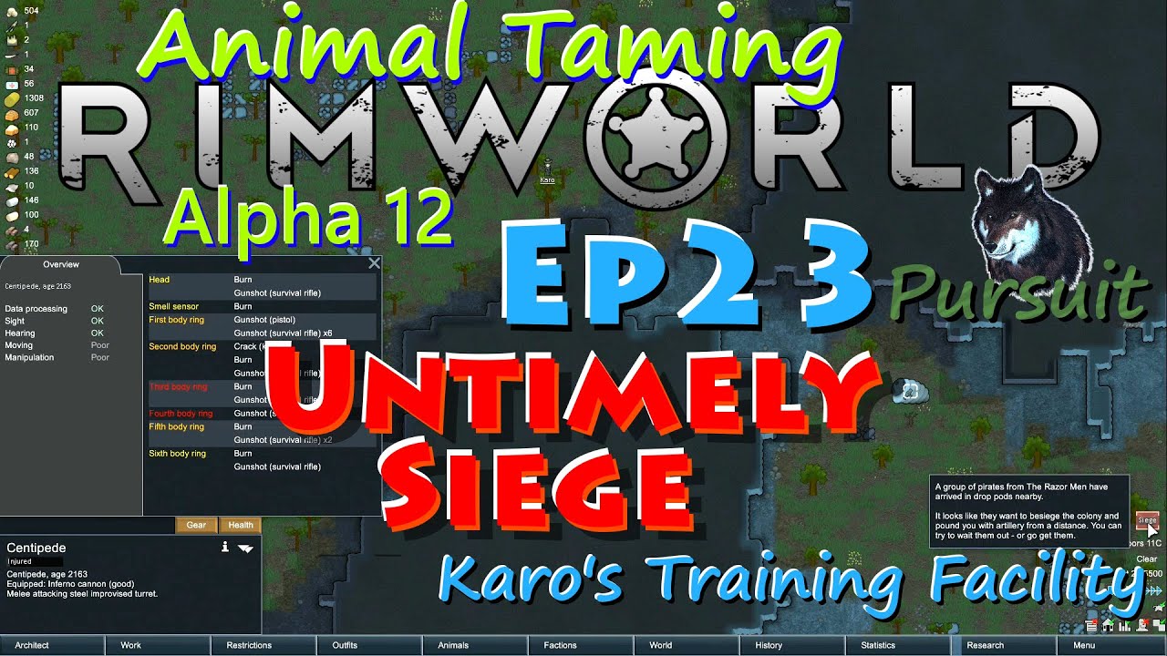 RimWorld A12 Animal Taming LP-Karo's Training Facility-Ep23 Untimely