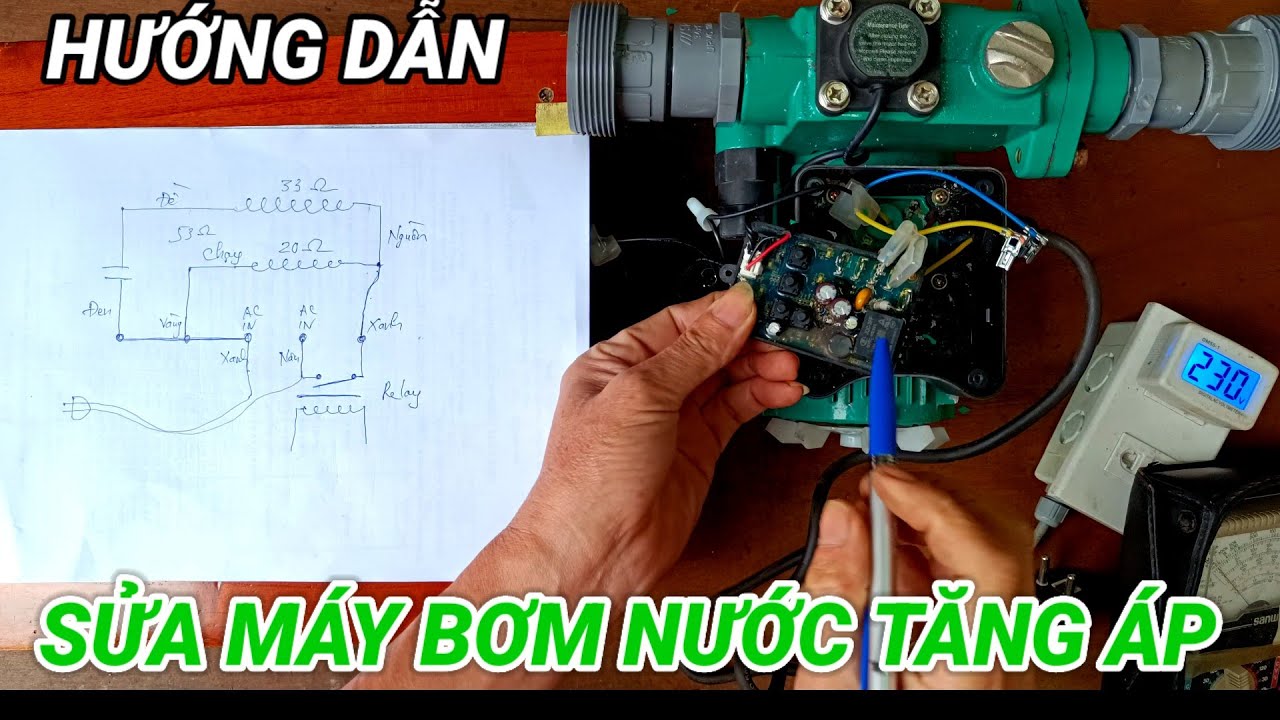 Hướng dẫn sửa máy bơm nước tăng áp Dakuta có phân tích sơ đồ