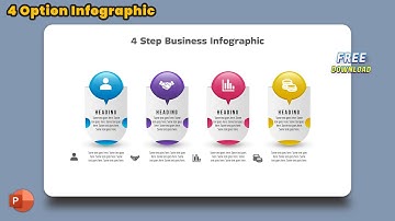 93.MS PowerPoint Tutorial - 4 Step Business Infographic | Free download
