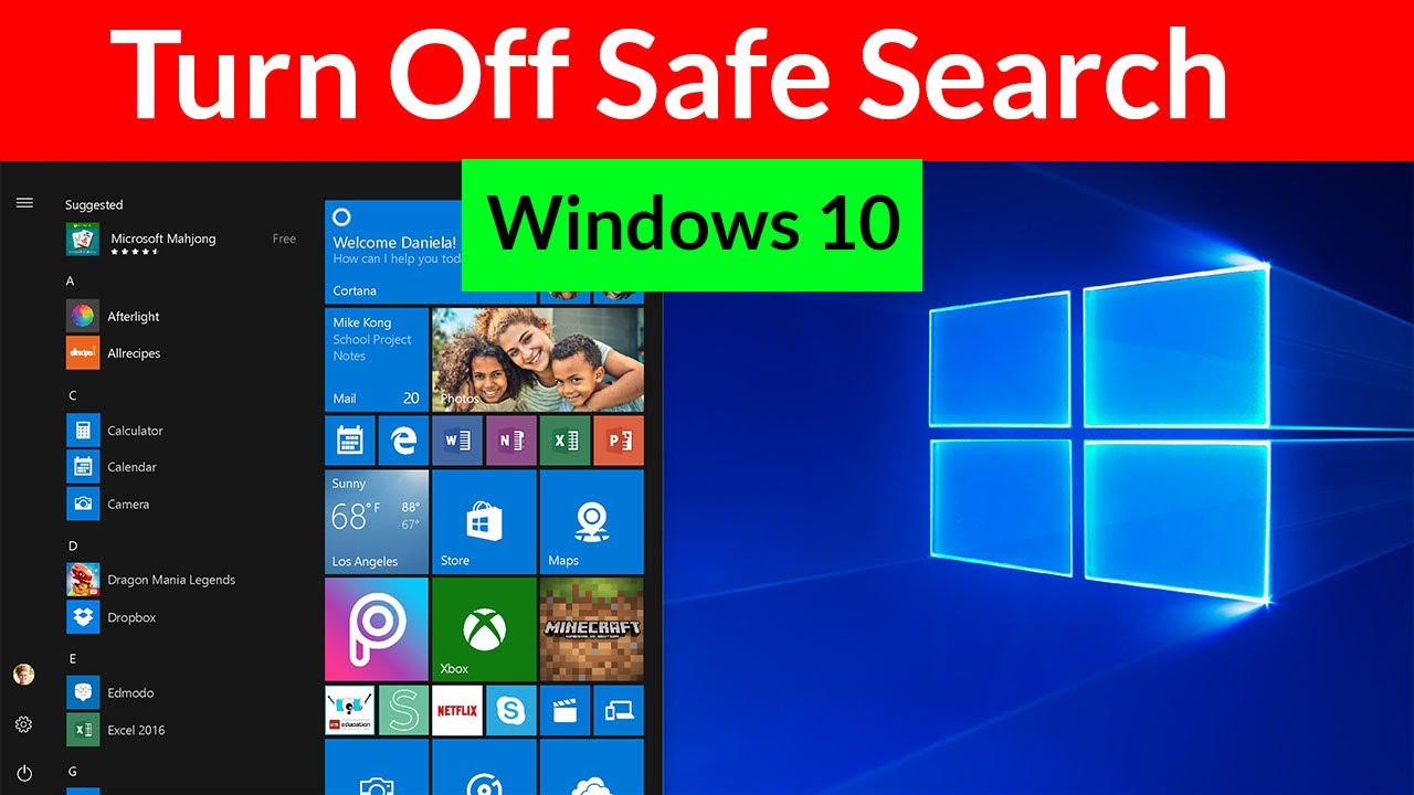 How to Turn Off Safe Search in Windows 10? - YouTube