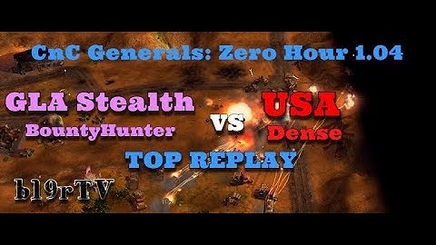 Command & Conquer Generals: Zero Hour 1.04 - GLA Stealth  vs USA - TOP REPLAY