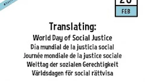 World Day of Social Justice - 20 February 2021
