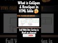 🔗 Rowspan vs Colspan in HTML Table 🧠 | Explained in 30 Secs! #shorts #coding #webdevelopment #html