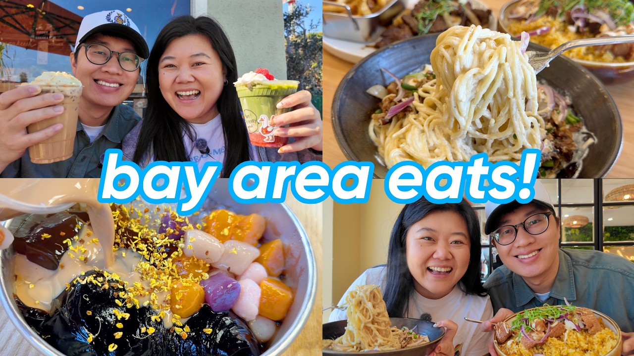 bay area eats 😋 (filipino food 🇵🇭, pistachio latte 💚, handmade dessert🧋) + all-you-can-eat pasta! 🍝