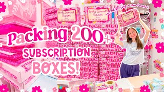 Packing 200+ Subscription Boxes 📦 A BUSY SMALL BUSINESS STUDIO VLOG 🩷