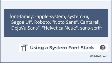 Using a System Font Stack:  What, Why, How