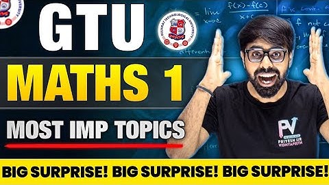 GTU SEM 1 😱 MATHS 1 📢 MIMP TOPICS🔥 SATH ME EEK BIG SURPRISE AAP SABK LIYE..